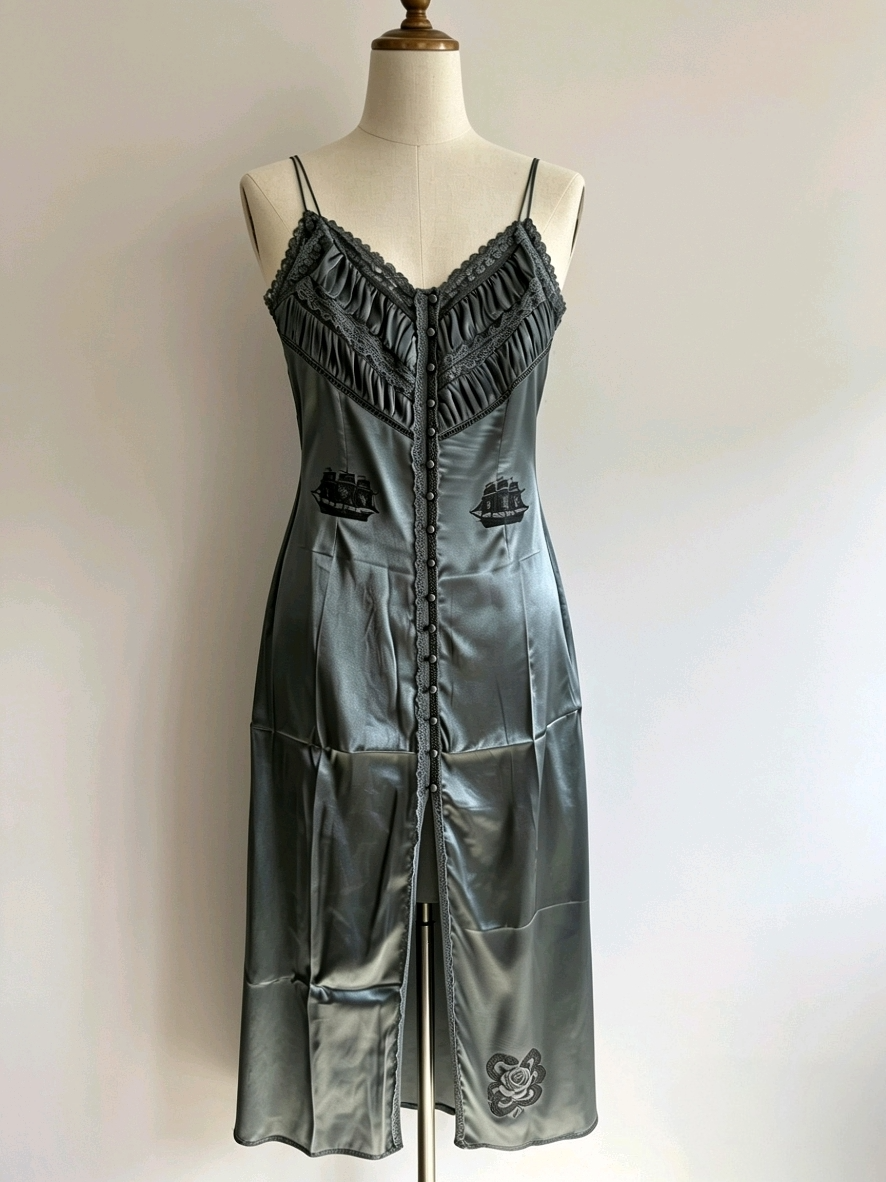 Widow’s Tide Satin Slip Gown - Size 14