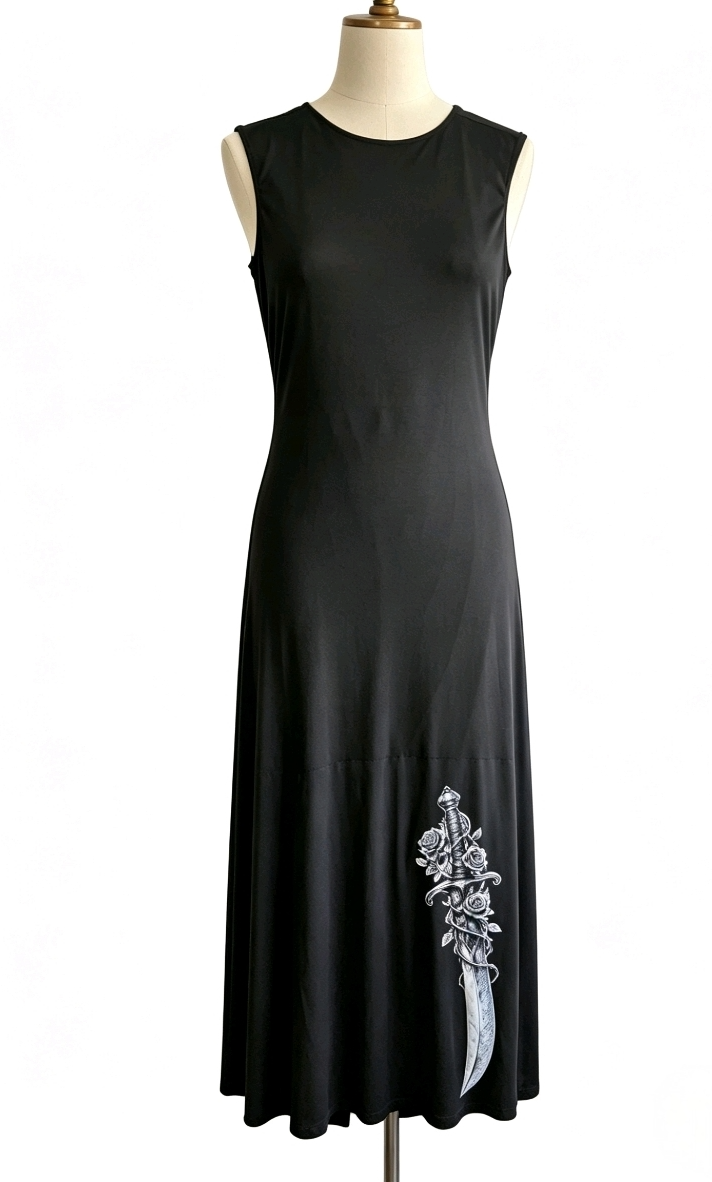 Dual Daggers Maxi Dress - Size 16