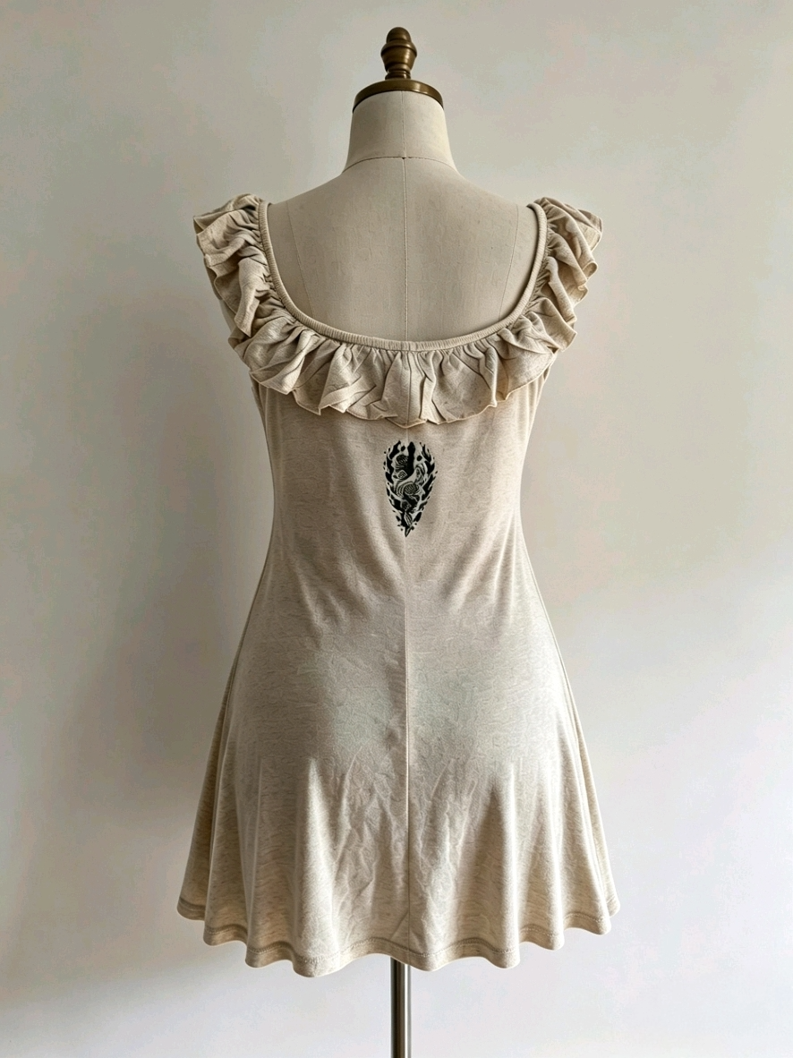 Gothic Devotion  Ruffle Mini Dress - Size 12
