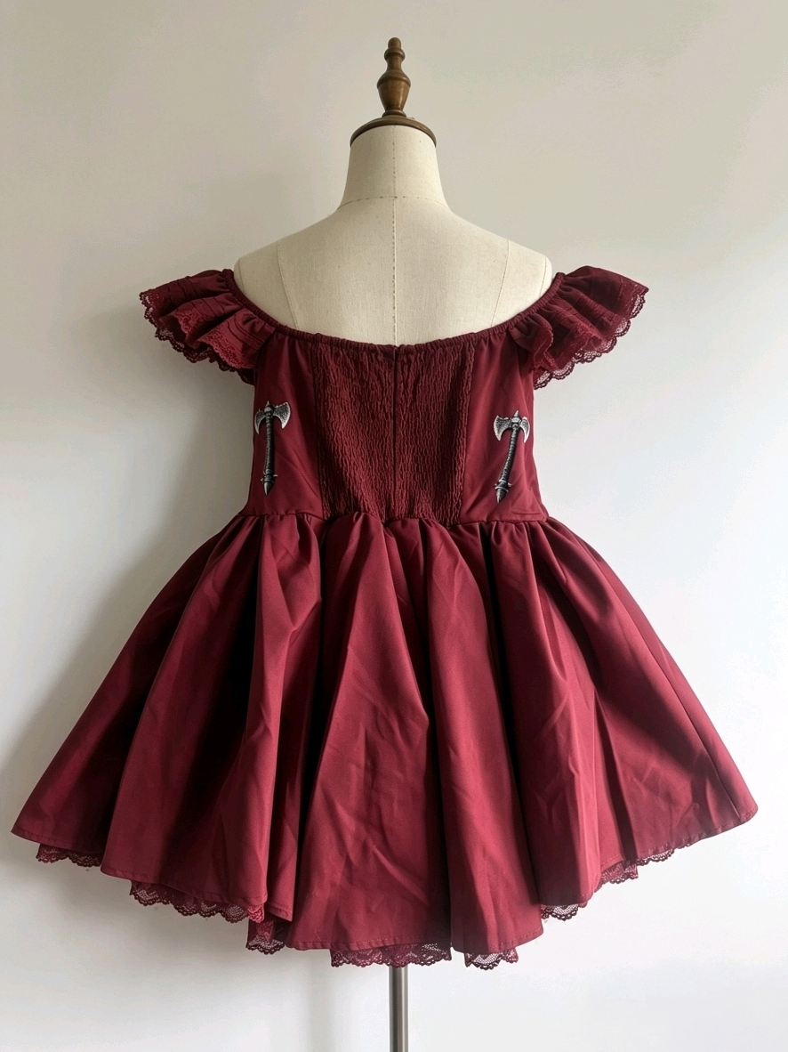 Crimson Crusade Battle Ruffle Mini Dress - Size 12