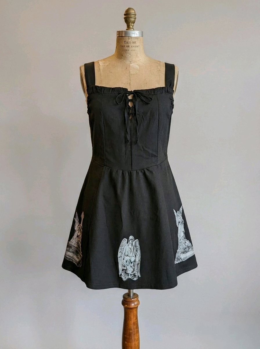 The Angels of Barcelona Cemetery – Gothic Mini Dress - Size 12