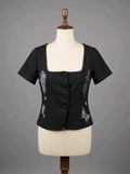 Ornate Gothic Black Fitted Top  - The Mourning - Size 10